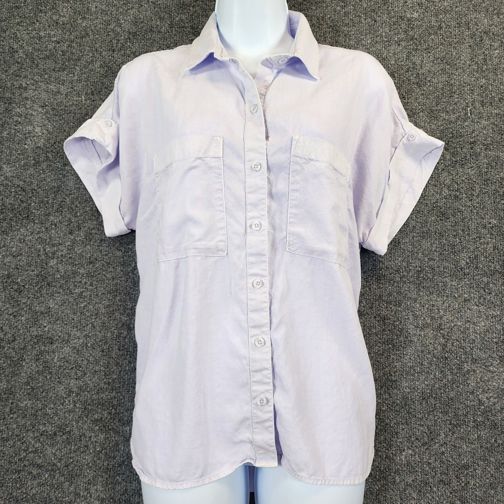 Cloth & Stone Women Tencel Lyocell Minimalist Capsule Resort Button Shirt Size M